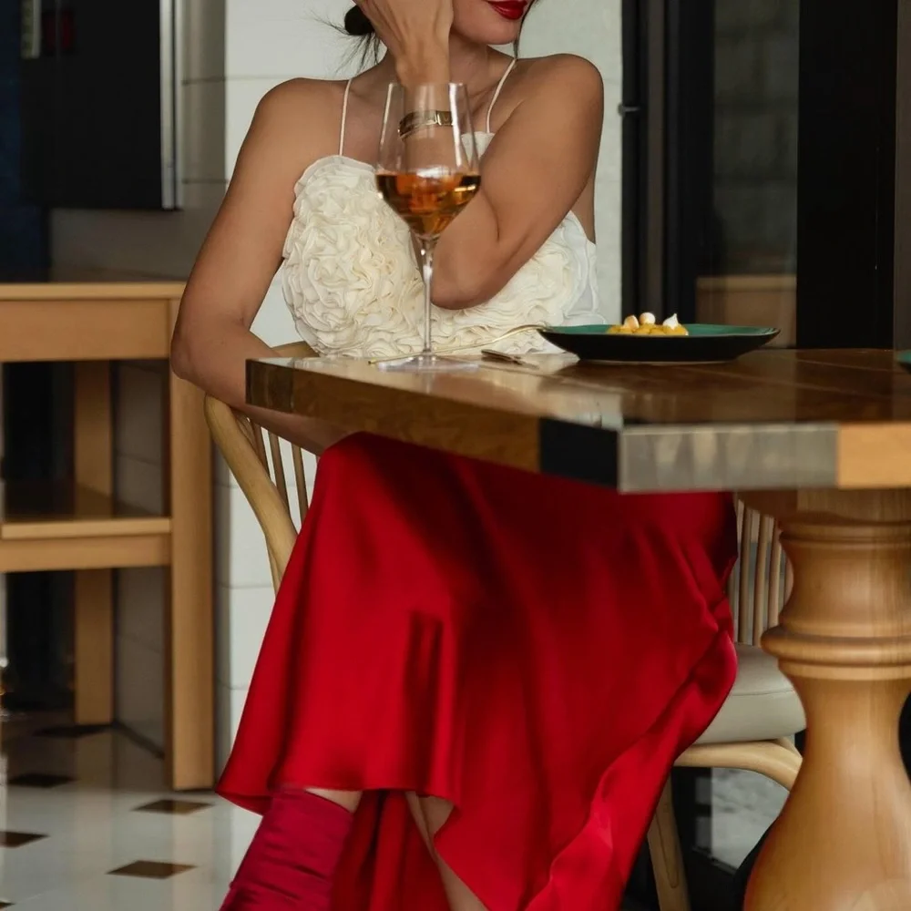 ZARA SATIN EFFECT LONG SKIRT - Picture 6 of 9